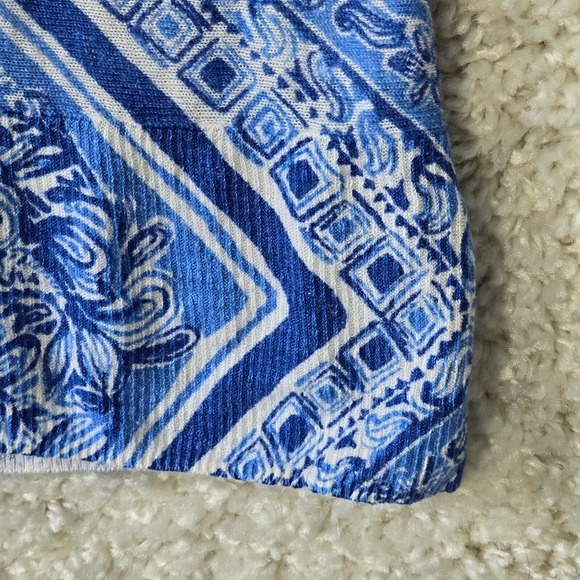 Lilly Pulitzer Tunic Top Womens Size XS/S Blue Linen 3/4 Sleeve Cover‎ Up Beach - Picture 2 of 13